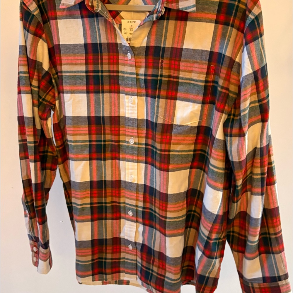J. Crew Multicolor Plaid Blouse